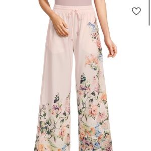 Elegant Floral Print Wide-Leg Pants